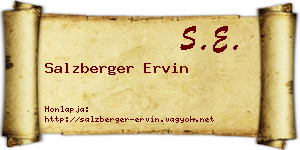 Salzberger Ervin névjegykártya